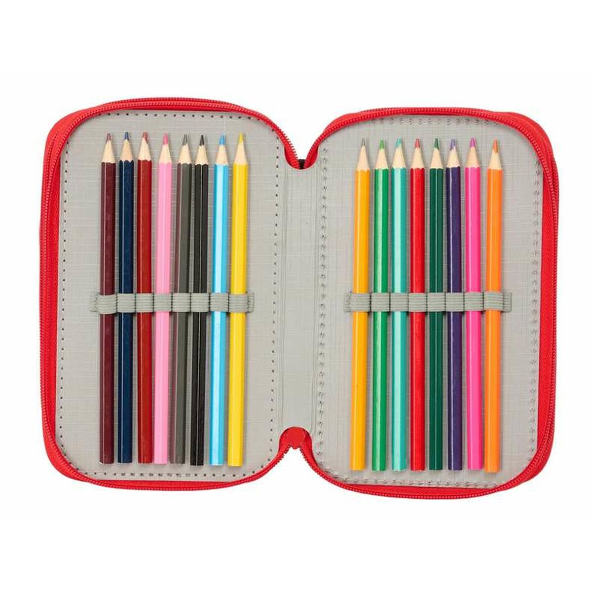 Penar Triplu Spider-Man Negru 12,5 x 19,5 x 5,5 cm 37 Piese - Birou și papetărie, Material școlar și educațional