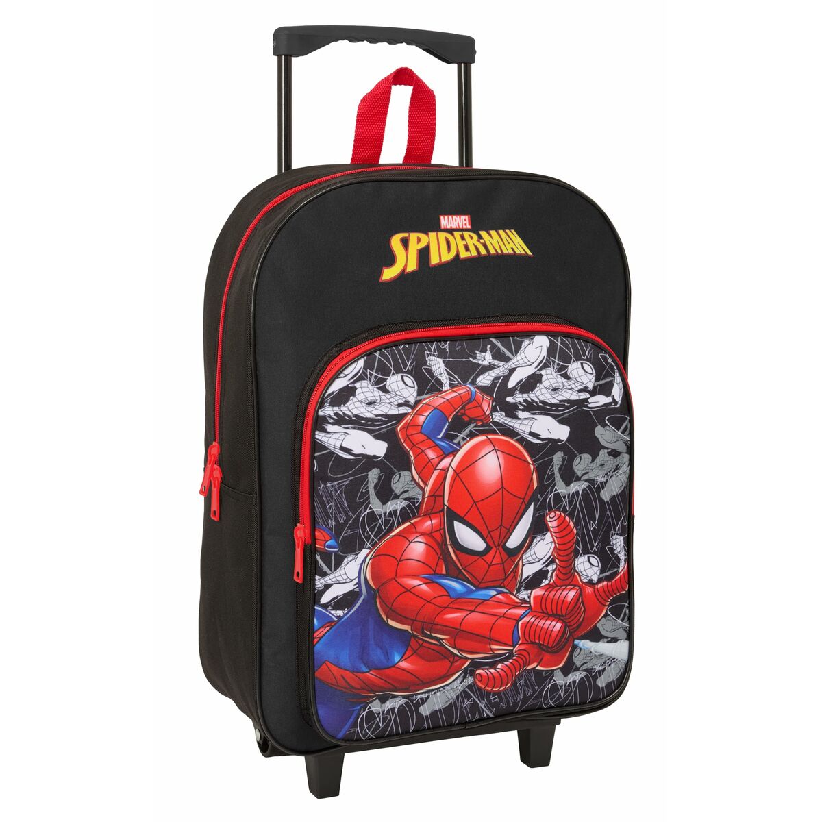 Ghiozdan cu Roți Spider-Man Negru Roșu 32 x 42 x 14 cm - Birou și papetărie, Material școlar și educațional
