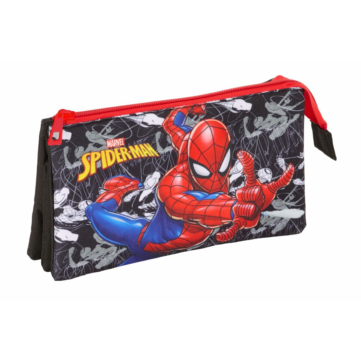 Penar triplu Spider-Man Negru 22 x 12 x 3 cm - Birou și papetărie, Material școlar și educațional