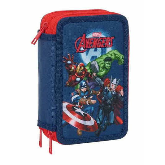 Penar Triplu The Avengers Bleumarin 12,5 x 19,5 x 5,5 cm 37 Piese - Birou și papetărie, Material școlar și educațional
