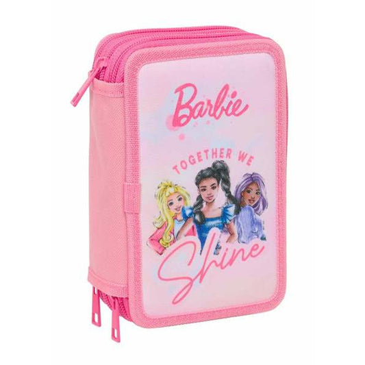 Penar Triplu Barbie Roz 12,5 x 19,5 x 5,5 cm 37 Piese - Birou și papetărie, Material școlar și educațional