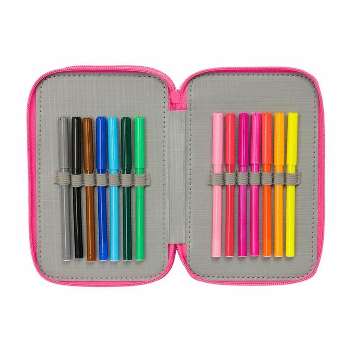 Penar Triplu Barbie Roz 12,5 x 19,5 x 5,5 cm 37 Piese - Birou și papetărie, Material școlar și educațional