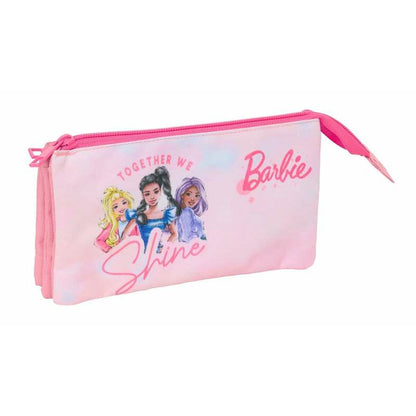 Penar triplu Barbie Roz 22 x 12 x 3 cm - Birou și papetărie, Material școlar și educațional