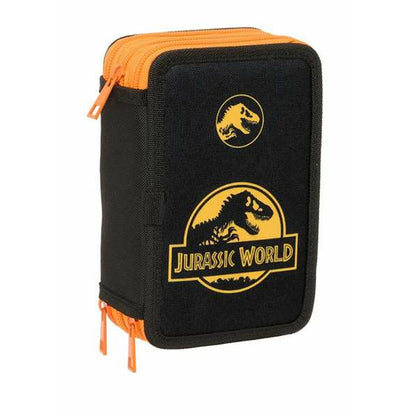 Penar Triplu Jurassic World Negru 12,5 x 19,5 x 5,5 cm 37 Piese - Birou și papetărie, Material școlar și educațional