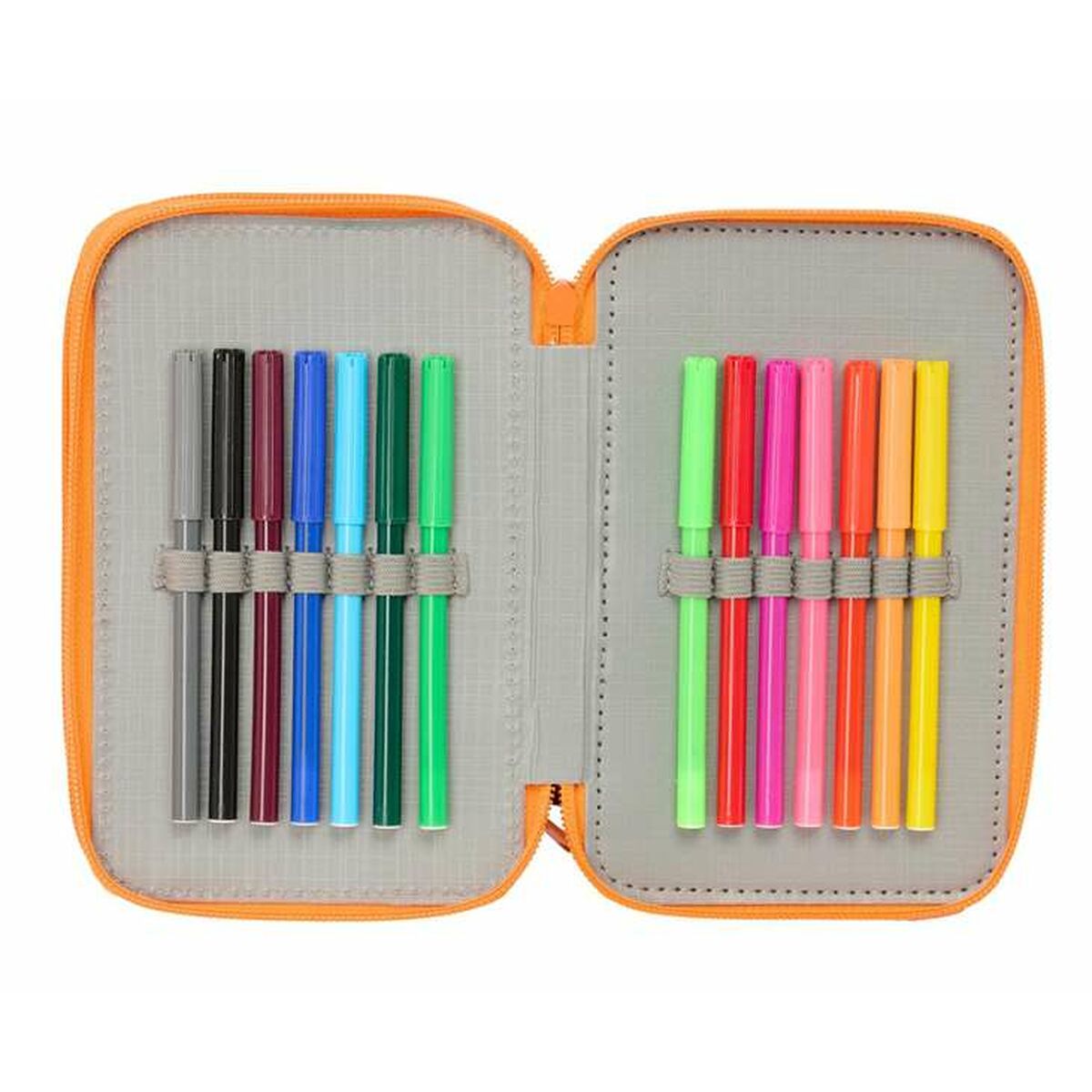 Penar Triplu Jurassic World Negru 12,5 x 19,5 x 5,5 cm 37 Piese - Birou și papetărie, Material școlar și educațional