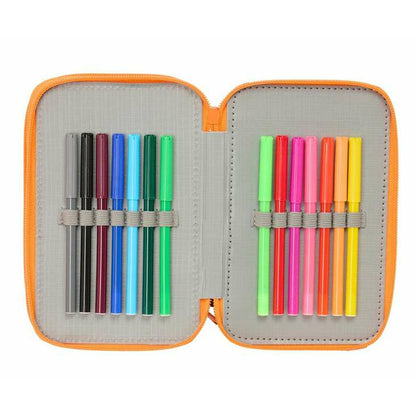 Penar Triplu Jurassic World Negru 12,5 x 19,5 x 5,5 cm 37 Piese - Birou și papetărie, Material școlar și educațional