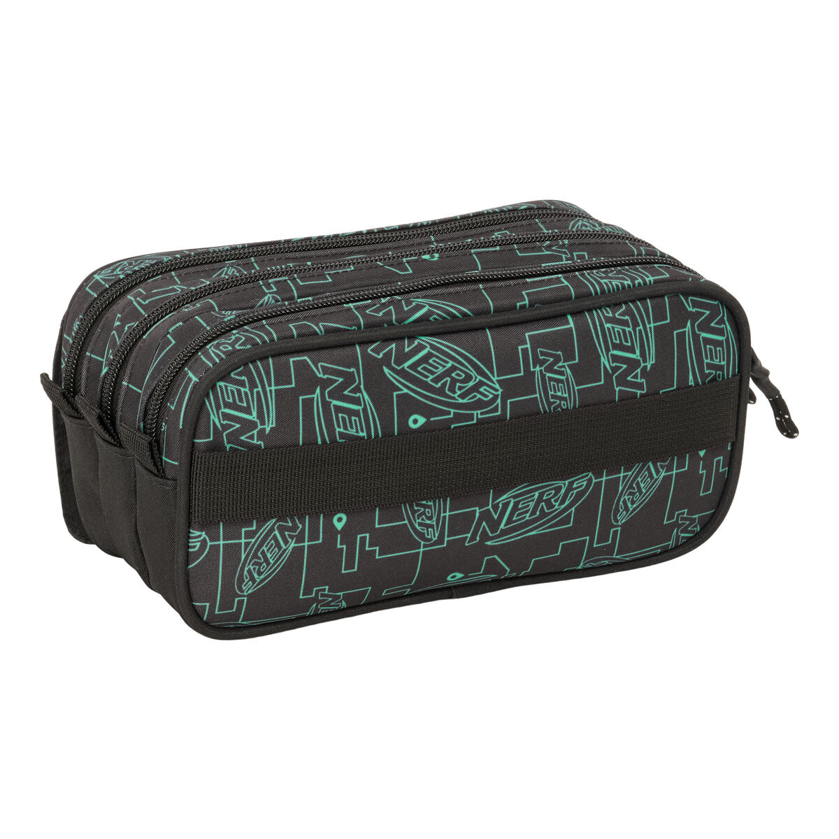 Penar triplu Nerf Game Negru 21,5 x 10 x 8 cm - Birou și papetărie, Material școlar și educațional