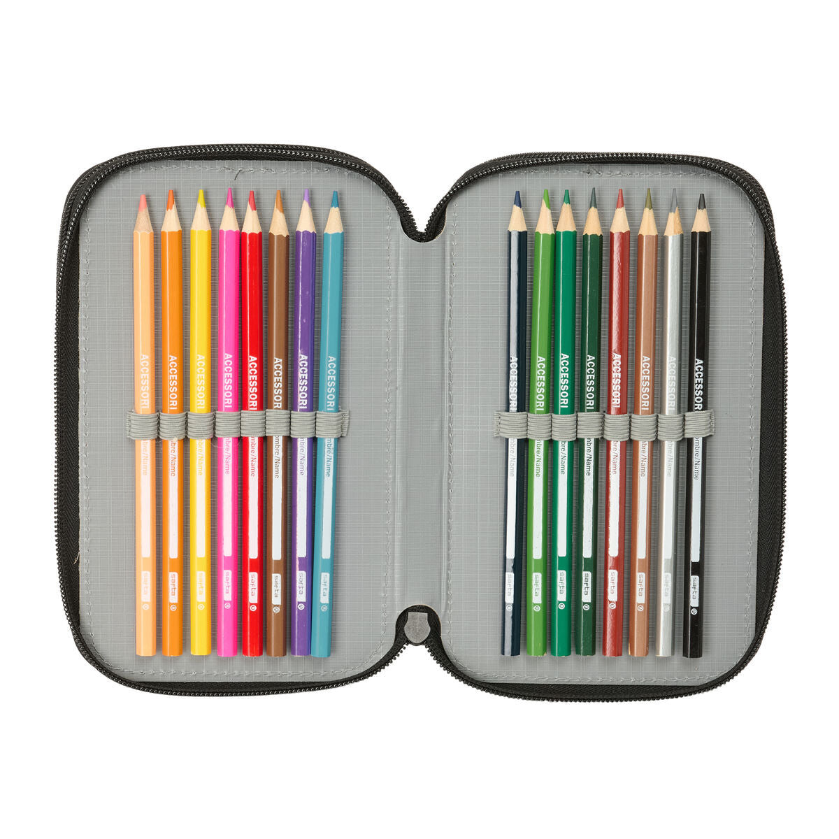 Penar Triplu Safta Urban style Albastru Gri 12,5 x 19,5 x 5,5 cm 37 Piese - Birou și papetărie, Material școlar și educațional