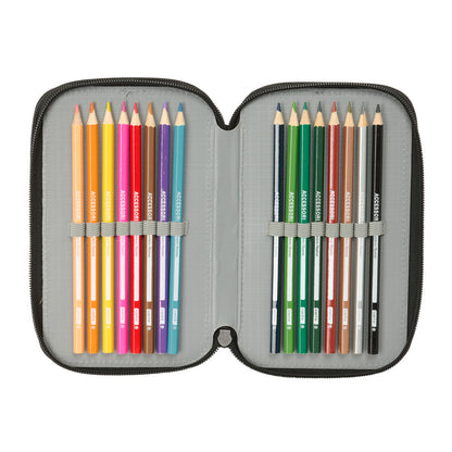 Penar Triplu Safta Urban style Albastru Gri 12,5 x 19,5 x 5,5 cm 37 Piese - Birou și papetărie, Material școlar și educațional