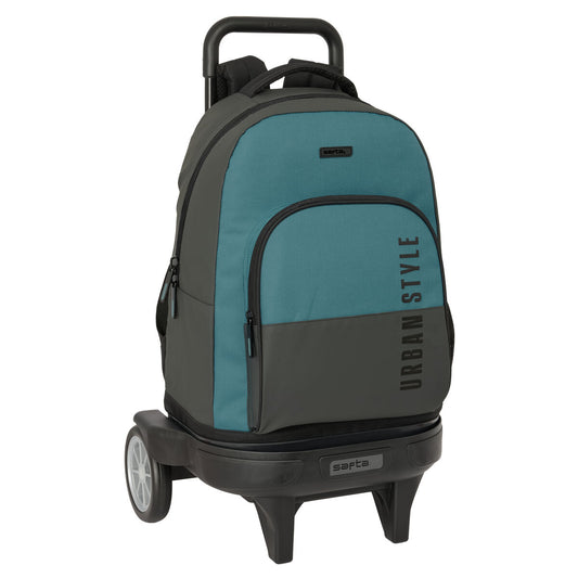 Ghiozdan cu Roți Safta Urban style Albastru Gri 33 x 45 x 22 cm - Birou și papetărie, Material școlar și educațional