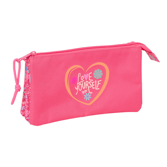 Penar triplu Safta Feeling Roz 22 x 12 x 3 cm - Birou și papetărie, Material școlar și educațional