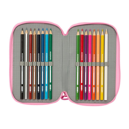 Geantă Universală BlackFit8 Smile Albastru Roz 12,5 x 19,5 x 5,5 cm 37 Piese - Birou și papetărie, Material școlar și educațional