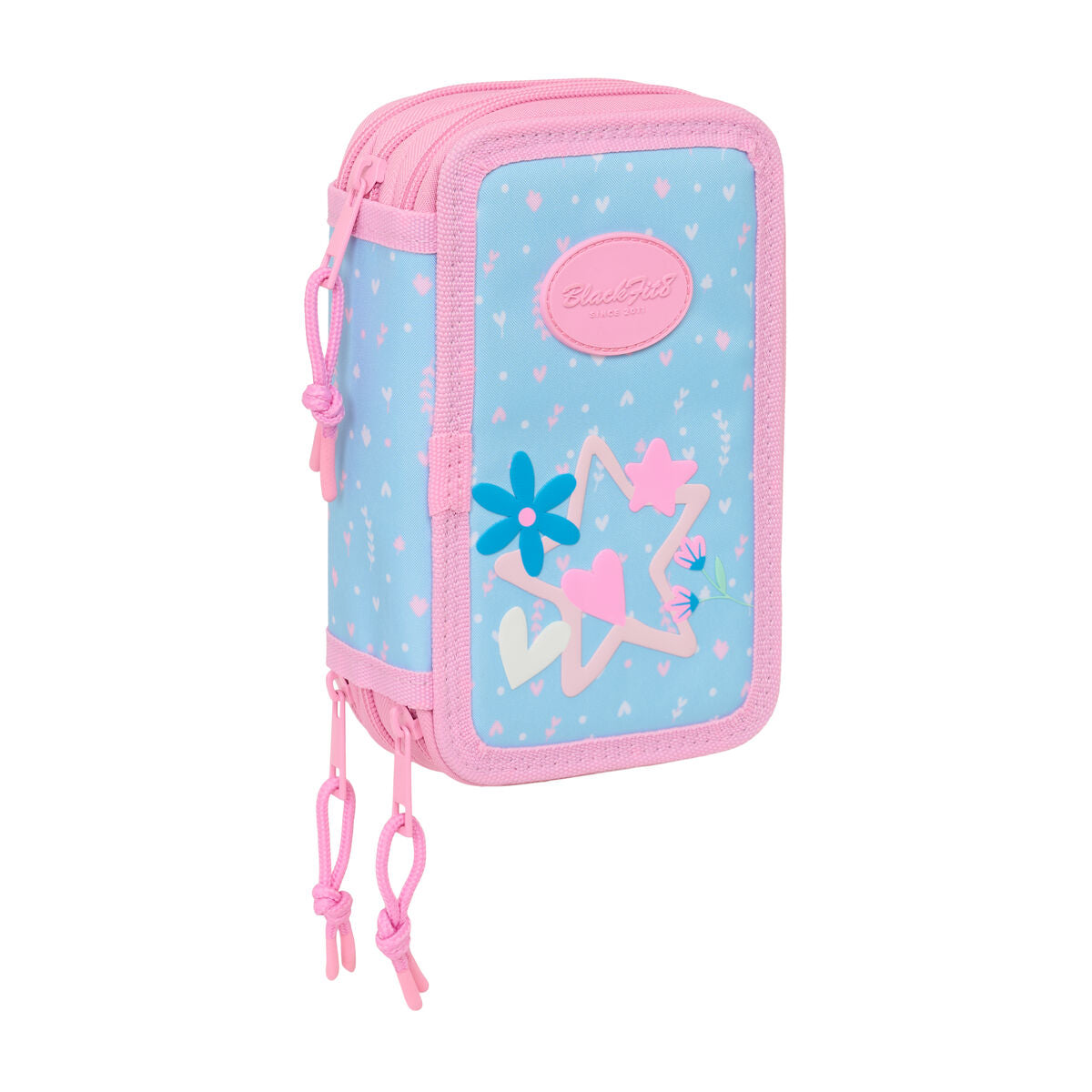 Geantă Universală BlackFit8 Smile Albastru Roz 12,5 x 19,5 x 5,5 cm 37 Piese - Birou și papetărie, Material școlar și educațional