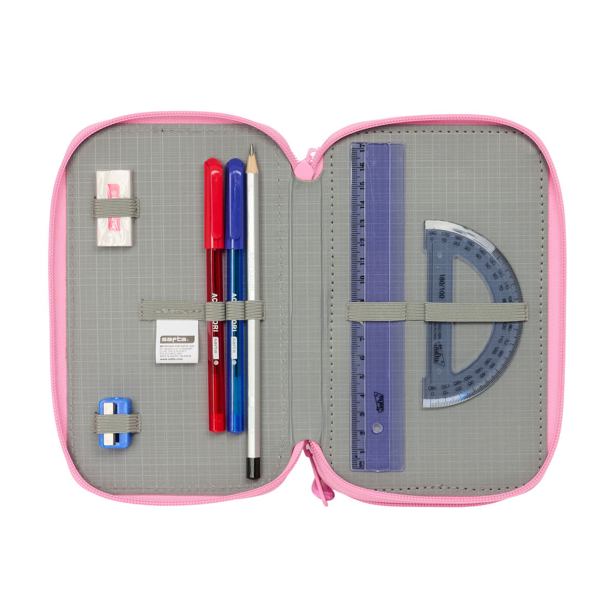 Geantă Universală BlackFit8 Smile Albastru Roz 12,5 x 19,5 x 5,5 cm 37 Piese - Birou și papetărie, Material școlar și educațional