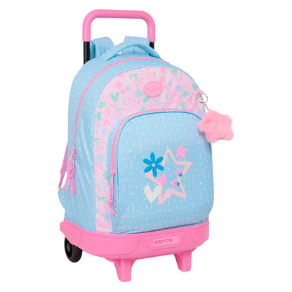 Ghiozdan cu Roți BlackFit8 Smile Albastru Roz 33 x 45 x 22 cm - Birou și papetărie, Material școlar și educațional