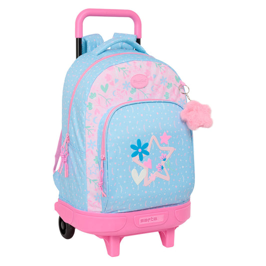 Ghiozdan cu Roți BlackFit8 Smile Albastru Roz 33 x 45 x 22 cm - Birou și papetărie, Material școlar și educațional