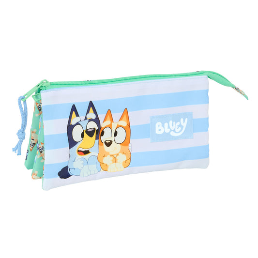 Penar triplu Bluey Sisters Verde 22 x 12 x 3 cm - Birou și papetărie, Material școlar și educațional
