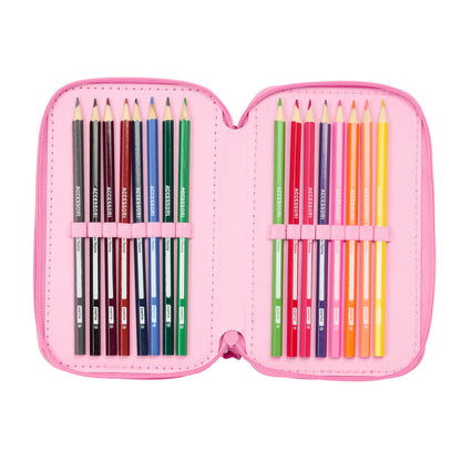 Penar Triplu Lilo & Stitch Chill Roz Mentă 12,5 x 19,5 x 5,5 cm 37 Piese - Birou și papetărie, Material școlar și educațional