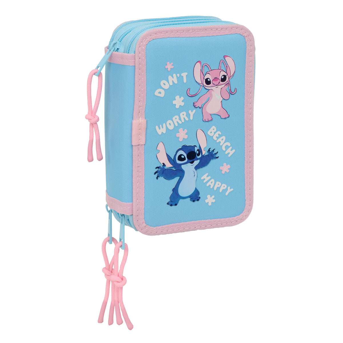 Penar Triplu Lilo & Stitch Happy Albastru celest 12,5 x 19,5 x 5,5 cm 37 Piese - Birou și papetărie, Material școlar și educațional