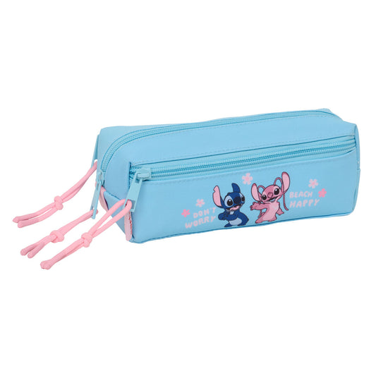 Penar triplu Lilo & Stitch Happy Albastru celest 22 x 8,5 x 6 cm - Birou și papetărie, Material școlar și educațional