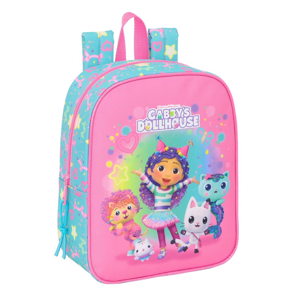 Ghiozdan Gabby's Dollhouse Confetti Roz Turquoise 22 x 27 x 10 cm - Birou și papetărie, Material școlar și educațional