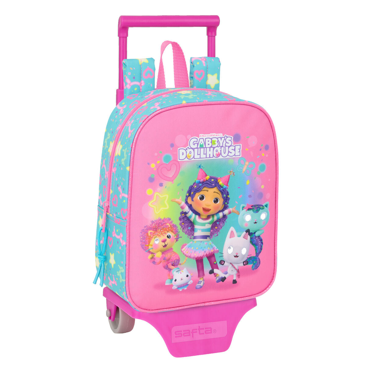 Ghiozdan Gabby's Dollhouse Confetti Roz Turquoise 22 x 27 x 10 cm - Birou și papetărie, Material școlar și educațional