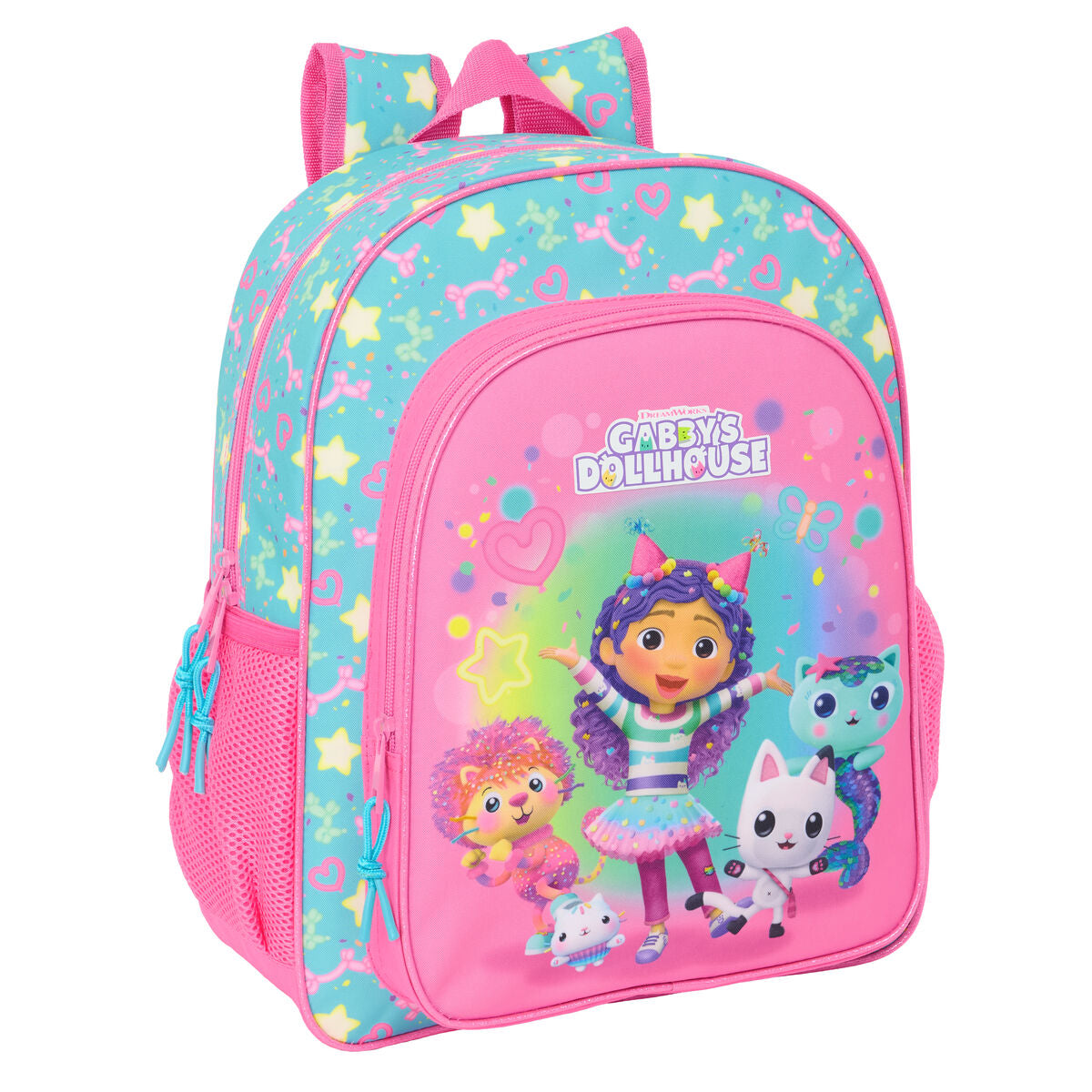 Ghiozdan Gabby's Dollhouse Confetti Roz Turquoise 32 x 38 x 12 cm - Birou și papetărie, Material școlar și educațional