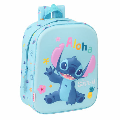 Ghiozdan Lilo & Stitch Albastru deschis 22 x 27 x 10 cm - Birou și papetărie, Material școlar și educațional