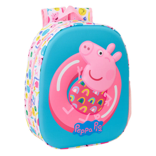 Ghiozdan Peppa Pig Albastru Alb Roz 27 x 33 x 10 cm - Birou și papetărie, Material școlar și educațional