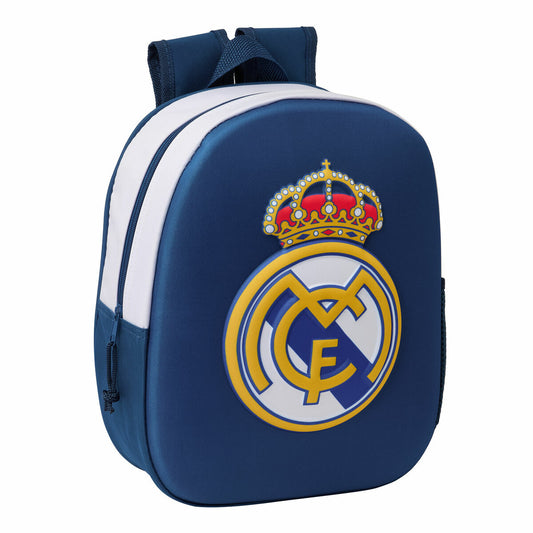 Rucsac pentru Copii Real Madrid C.F. Negru 27 x 33 x 10 cm 3D - Birou și papetărie, Material școlar și educațional