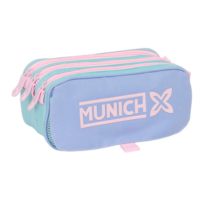 Penar triplu Munich Mellow Albastru Roz Albastru celest 21,5 x 10 x 8 cm - Birou și papetărie, Material școlar și educațional