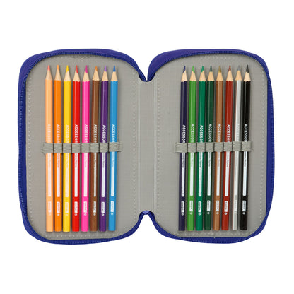 Penar Triplu Atlético Madrid Albastru Alb Roșu 12,5 x 19,5 x 5,5 cm 37 Piese - Birou și papetărie, Material școlar și educațional