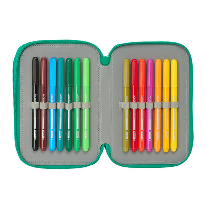 Geantă Universală Real Betis Balompié Acvamarin 12,5 x 19,5 x 5,5 cm 37 Piese - Birou și papetărie, Material școlar și educațional