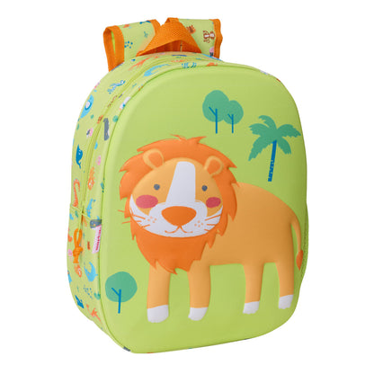 Ghiozdan 3D Safta Verde deschis 27 x 33 x 10 cm Leu - Birou și papetărie, Material școlar și educațional