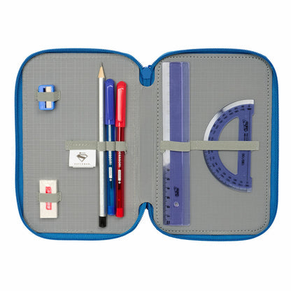 Geantă Universală Superman Albastru 12,5 x 19,5 x 5,5 cm 37 Piese - Birou și papetărie, Material școlar și educațional