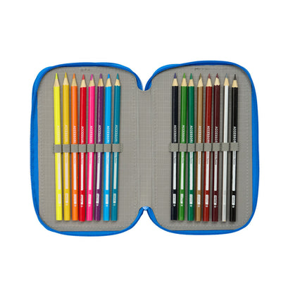 Penar Triplu Batman Albastru 12,5 x 19,5 x 5,5 cm 37 Piese - Birou și papetărie, Material școlar și educațional