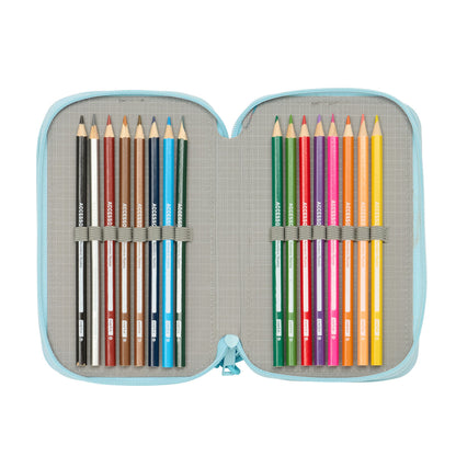 Penar Triplu Furby Albastru 12,5 x 19,5 x 5,5 cm 37 Piese - Birou și papetărie, Material școlar și educațional