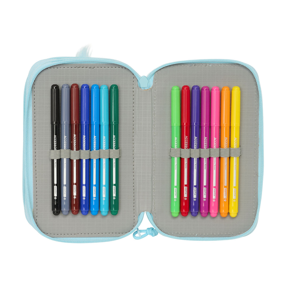 Penar Triplu Furby Albastru 12,5 x 19,5 x 5,5 cm 37 Piese - Birou și papetărie, Material școlar și educațional