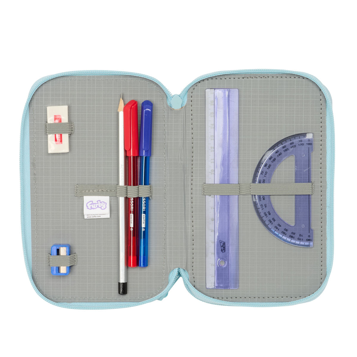 Penar Triplu Furby Albastru 12,5 x 19,5 x 5,5 cm 37 Piese - Birou și papetărie, Material școlar și educațional