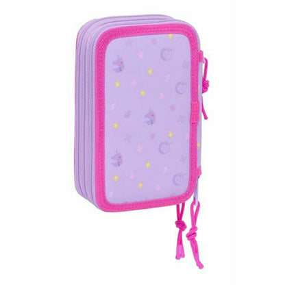 Penar Triplu Unicorn Academy Liliachiu 12,5 x 19,5 x 5,5 cm 37 Piese - Birou și papetărie, Material școlar și educațional