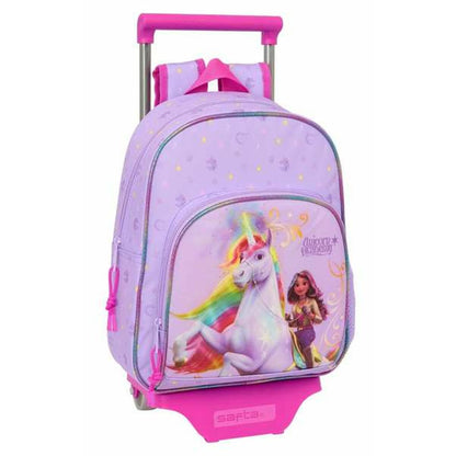Ghiozdan cu Roți Unicorn Academy Liliachiu 28 x 34 x 10 cm - Birou și papetărie, Material școlar și educațional