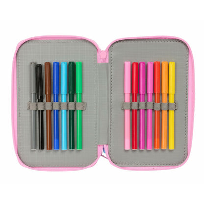 Penar Triplu Stitch Albastru 12,5 x 19,5 x 5,5 cm 37 Piese - Birou și papetărie, Material școlar și educațional