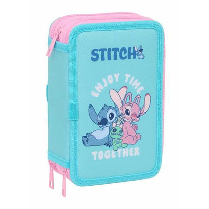 Penar Triplu Stitch Albastru 12,5 x 19,5 x 5,5 cm 37 Piese - Birou și papetărie, Material școlar și educațional