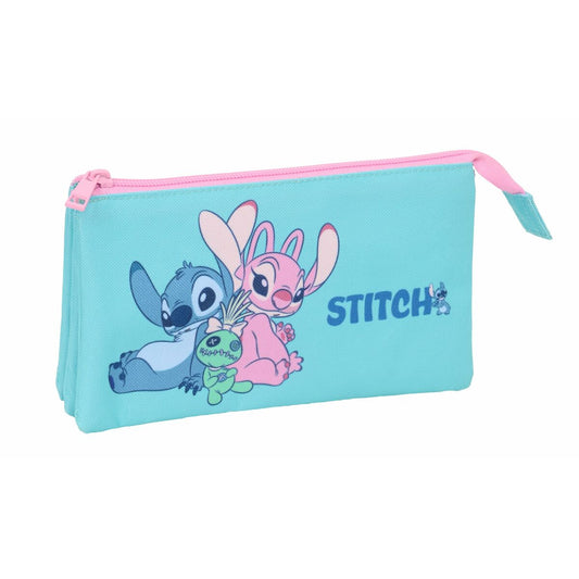 Penar triplu Stitch Albastru 22 x 12 x 3 cm - Birou și papetărie, Material școlar și educațional