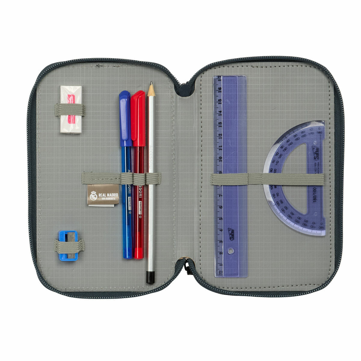 Geantă Universală Real Madrid C.F. Alb 12,5 x 19,5 x 5,5 cm 37 Piese - Birou și papetărie, Material școlar și educațional