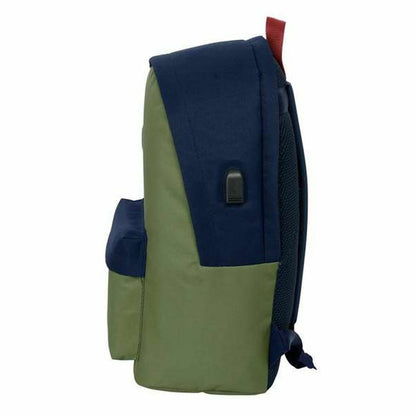 Ghiozdan El Pulpo Bleumarin Kaki 31 x 44 x 18 cm - Birou și papetărie, Material școlar și educațional