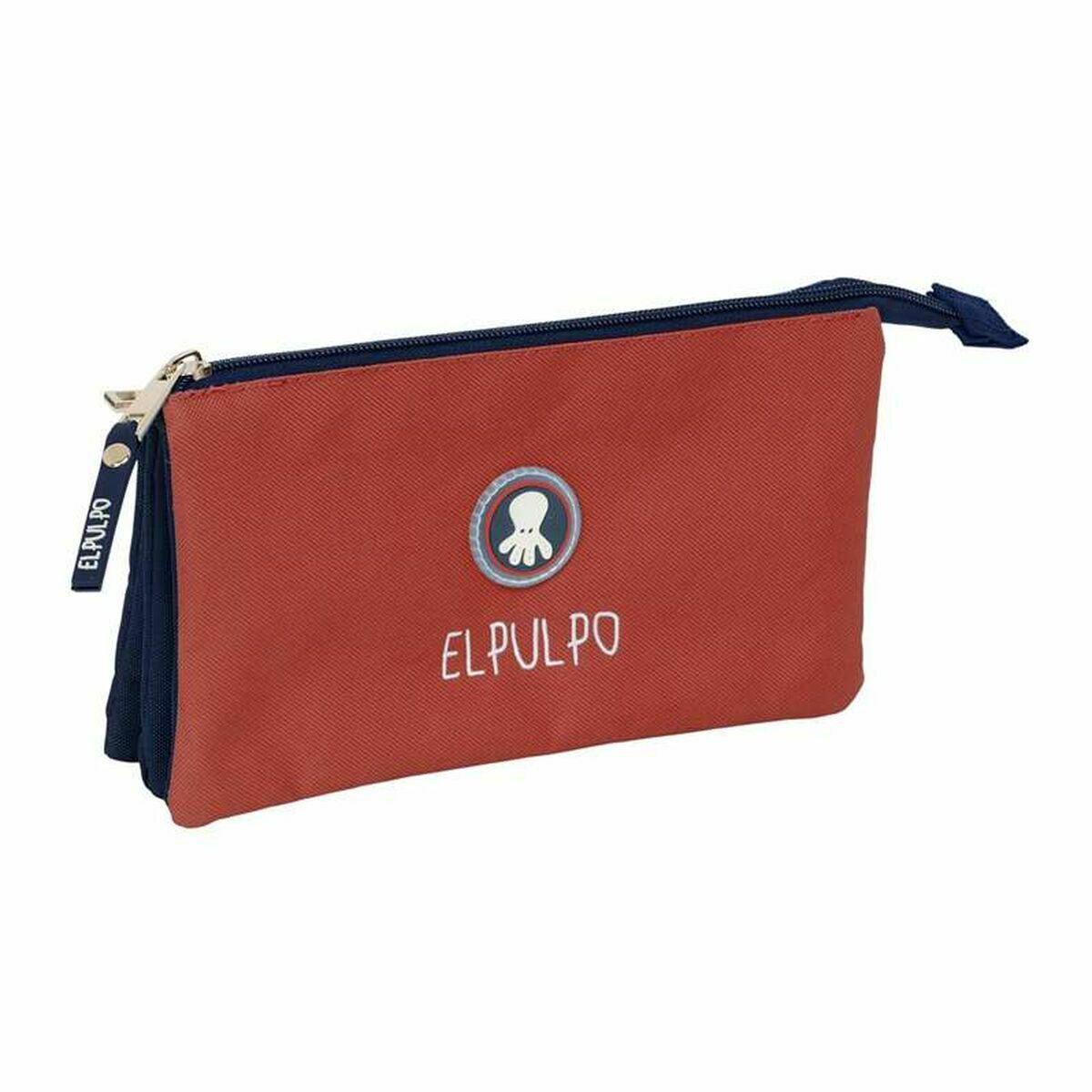 Penar triplu El Pulpo Roșu Bleumarin 22 x 12 x 3 cm - Birou și papetărie, Material școlar și educațional