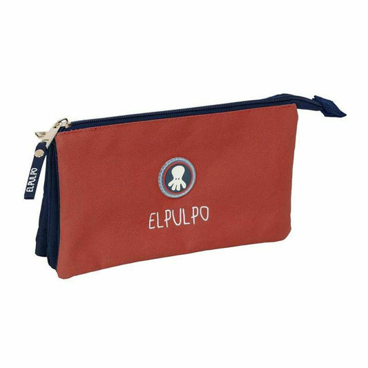Penar triplu El Pulpo Roșu Bleumarin 22 x 12 x 3 cm - Birou și papetărie, Material școlar și educațional