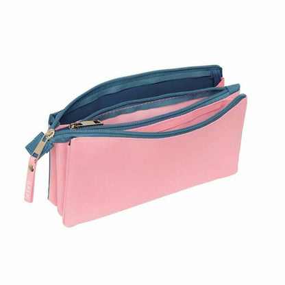 Penar triplu El Pulpo Albastru Roz 22 x 12 x 3 cm - Birou și papetărie, Material școlar și educațional