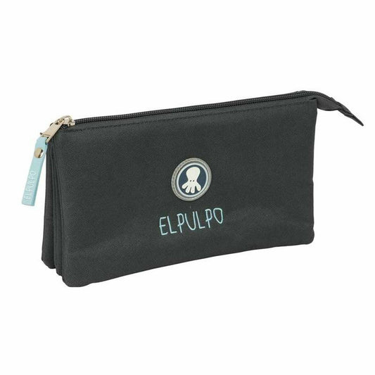 Penar triplu El Pulpo Gri 22 x 12 x 3 cm - Birou și papetărie, Material școlar și educațional